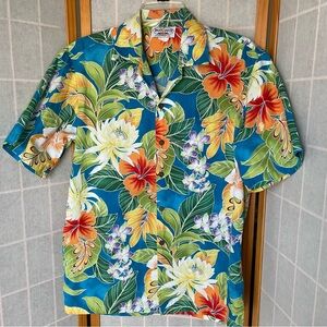 Pacific Legend Tropical Hawaiian Floral Shirt, M